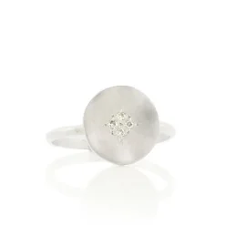 Adel Chefridi - Four Star Wave Ring with Diamonds in Sterling Silver