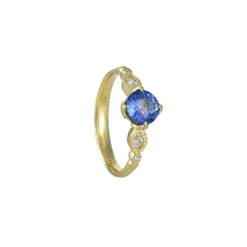 Adel Chefridi - Sapphire and Diamond Rosebud Ring