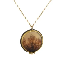 Ananda Khalsa - Dendritic Agate Necklace with 22k Bezel