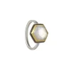 Ananda Khalsa - Hexagon Moonstone Ring with 22k bezel