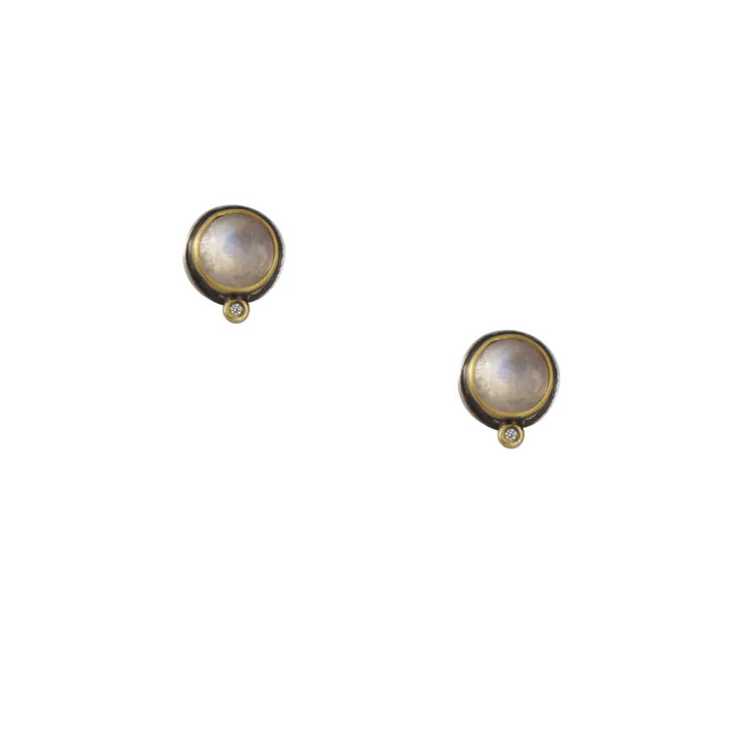 Ananda Khalsa - Rose cut Moonstone Studs