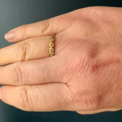 Ananda Khalsa - Three Champagne Diamond Bezel Ring