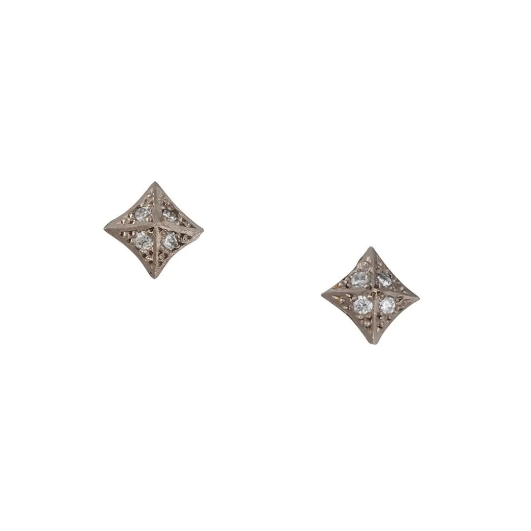 Annie Fensterstock - Diamond Pyramid Studs