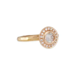 Annie Fensterstock - Rose Cut Diamond in a Halo Setting