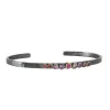 Annie Fensterstock - Thin Rock Cuff With Pink Sapphires
