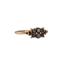 Artëmer - Black Diamond Flora Engagement Ring