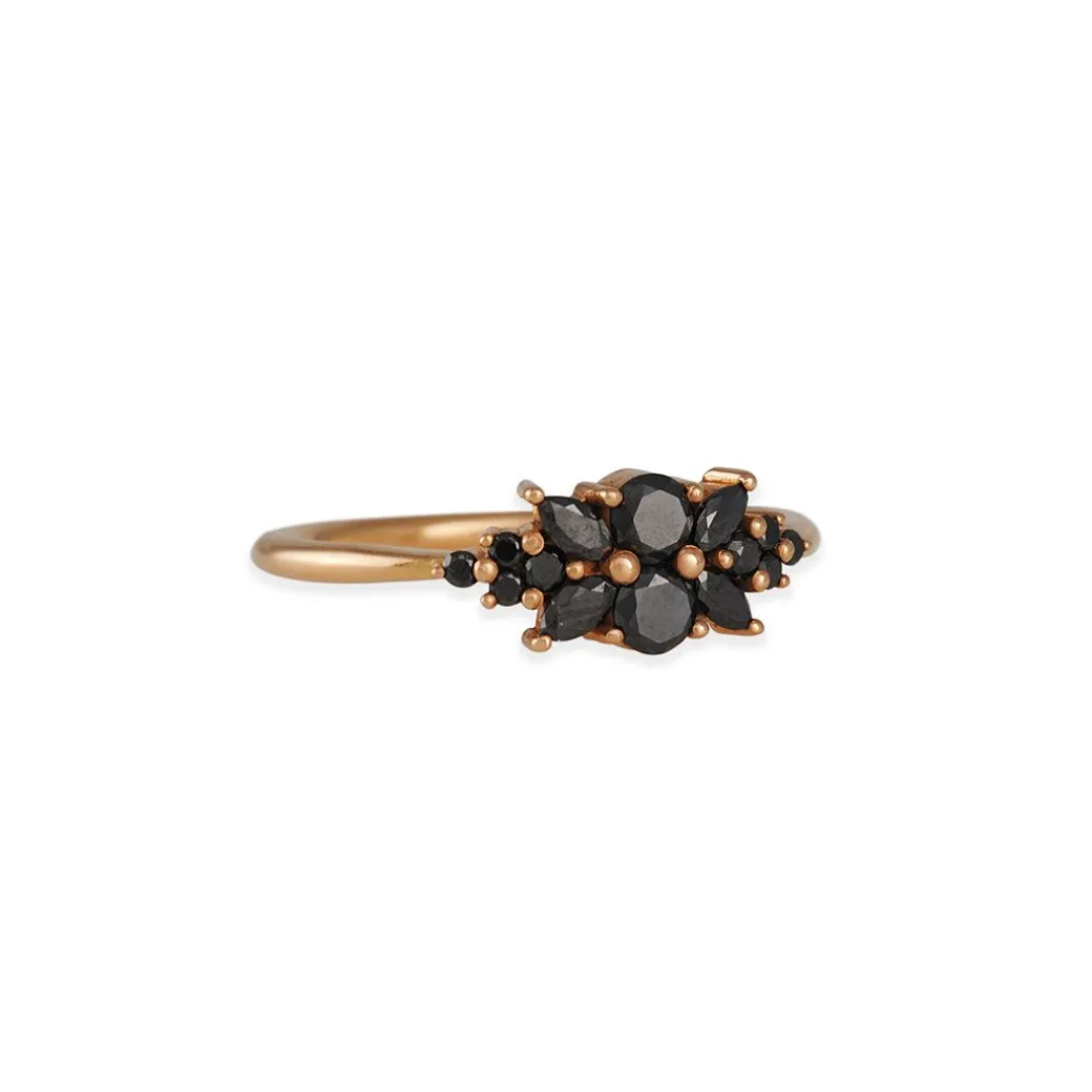 Artëmer - Black Diamond Flora Engagement Ring