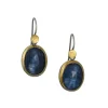 Austin Titus - Rim Dot Earrings with Teal Kyanite 24k and Sterling