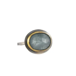 Austin Titus - Sky Blue Kyanite Medium Crescent Rim Ring