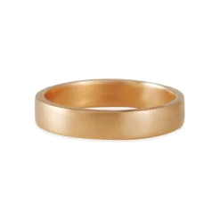 Black Barc - 4mm Squared Wedding band in 14K Rose Gold, Size 9