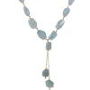 Brooklyn Gemologist - Facted Aquamarine Dangle Necklace