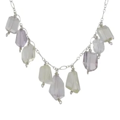 Brooklyn Gemologist - Freeform Lemon Quartz and Amethyst Necklace