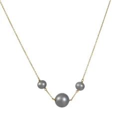 Carla Caruso - Grand Linear Grey Pearl Necklace