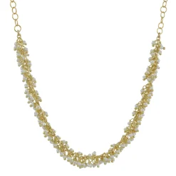 CATHERINE WEITZMAN - Medium Fringe Necklace in Keshi Pearl
