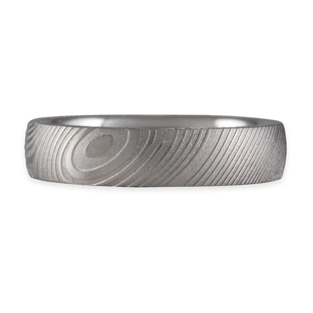 Chris Ploof - Damascus Steel Wedding Band with Storm's Eye Pattern