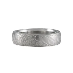 Chris Ploof - "Storm's Eye" 5mm Semi Round Damascus Band