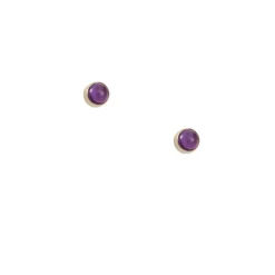 Cp Collection - Cabochon Amethyst Stud Earrings