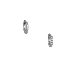 CP Collection - 10mm Diamond Huggie Hoop Earrings