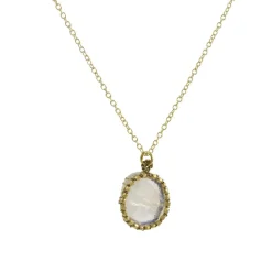 Danielle Welmond - Caged Organically Shaped Faceted Rainbow Moonstone Necklace