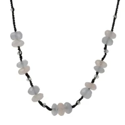 Danielle Welmond - Chalcedony and Rose Quartz Stationed Necklace