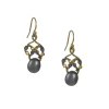 Danielle Welmond - Grey Pearl Earrings with Woven Iolite Tops