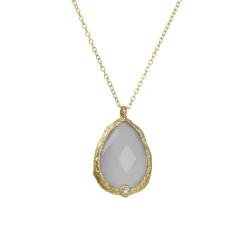 Danielle Welmond - Misty Blue Chalcedony Diamond Necklace