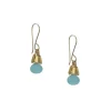 Debbie Fisher - Aqua Chalcedony with Vermeil Bar cluster earrings
