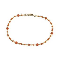 Debbie Fisher - Carnelian Cabachon Bead Bracelet