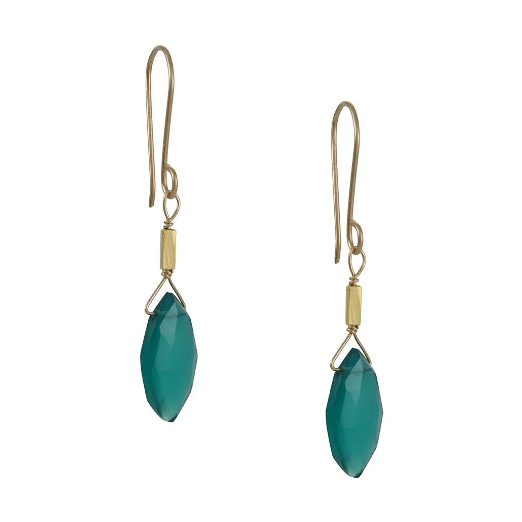 Debbie Fisher - Green Onyx Marquise Earrings