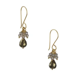 Debbie Fisher - Pyrite Drop with Fringe Earrings