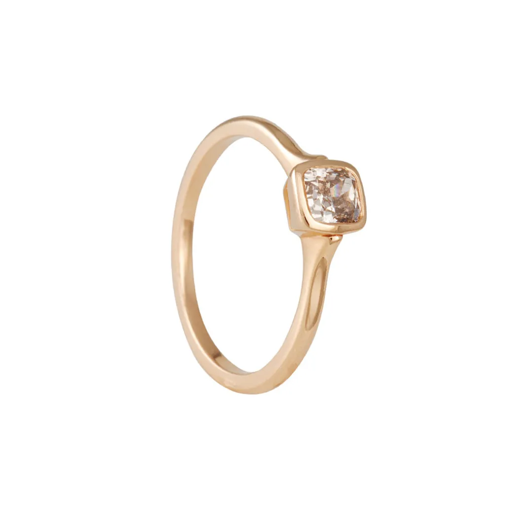 Diana Mitchell - Cathedral Ring with Pink Champagne Diamond