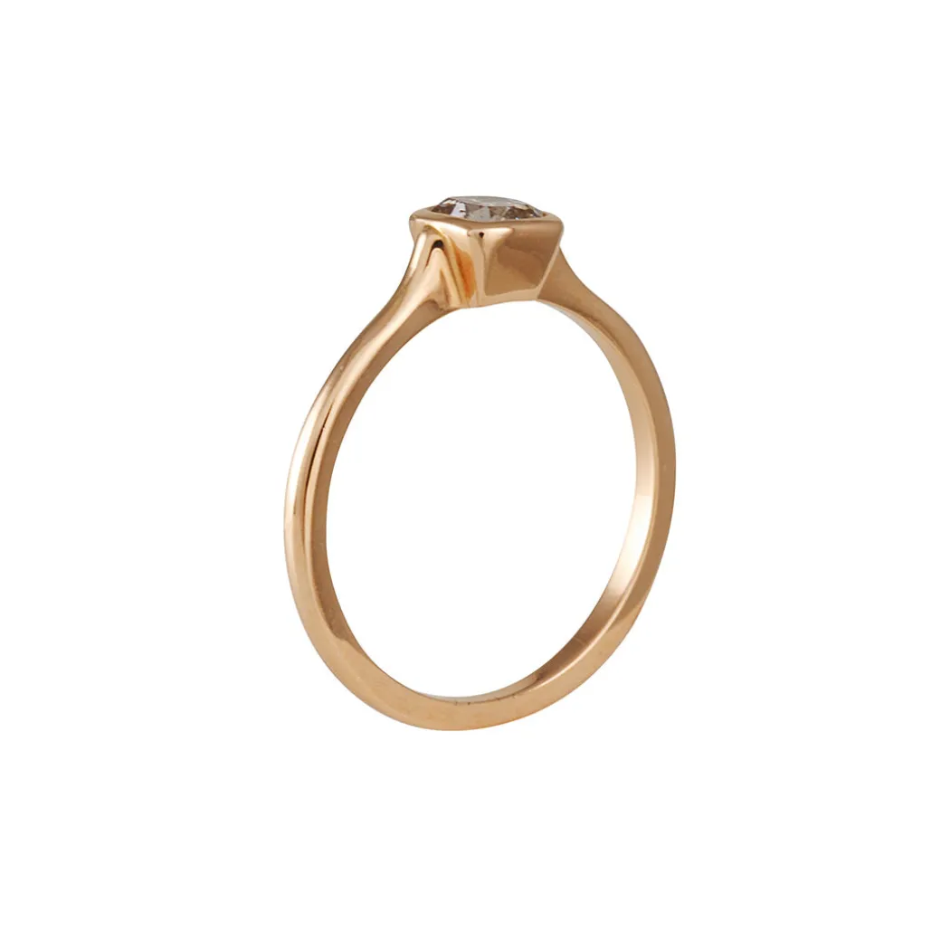 Diana Mitchell - Cathedral Ring with Pink Champagne Diamond