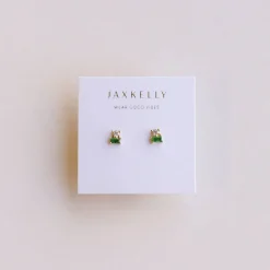 JaxKelly – Emerald Baguette + CZ Studs