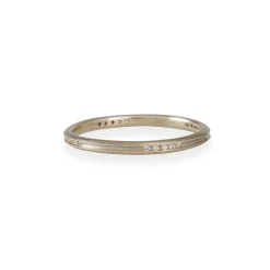 Jennifer Dawes - Thin Milligrain Diamond Pave Band
