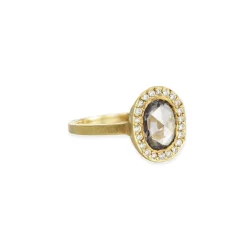 Jennifer Designs - Lux Oval Green Sapphire Diamond Halo Ring