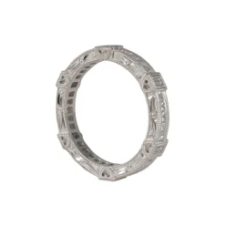 Joilie - Diamond Art Deco Eternity Band in 18K White Gold