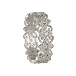 Jolie- White Diamond Curlicue Band in 18K White Gold