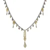 Kate Winternitz – Sapphire & Pearl Fringe Necklace with Opal Drop