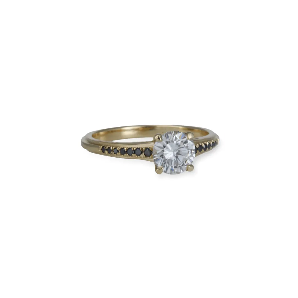 Kima – Black Diamond Monaco Ring with 0.71 ct European-Cut Diamond