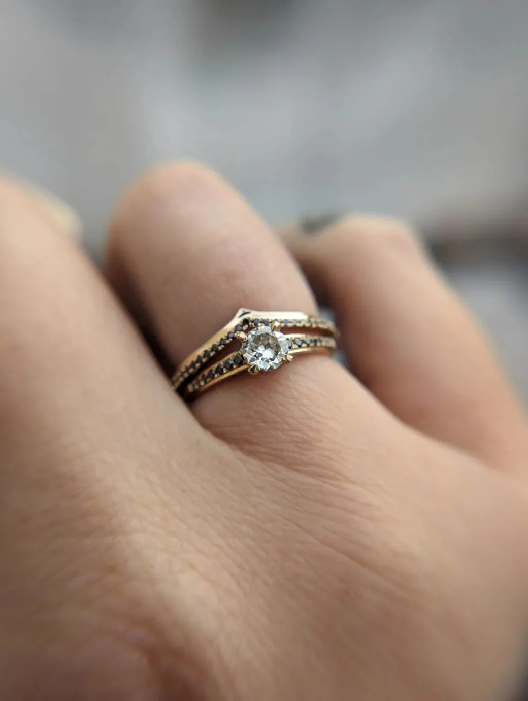 Kima – Black Diamond Monaco Ring with 0.71 ct European-Cut Diamond