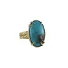 Lindsay Allen - Turquoise Ring with Herringbone Band