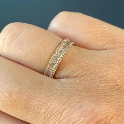 Liven - Channel Set Diamond Baguette Ring in 14K Rose Gold