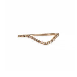 Liven - Petite Curve Halfway Band in 14K Rose Gold