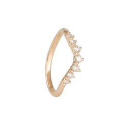 Liven - Seven Diamonds Curved Band in 14K Rose Gold