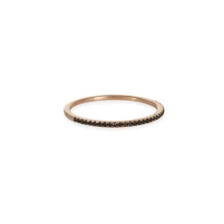 Liven - Thin Black Diamond Rose Gold Band