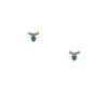 Liven Co. - Eclipse Mini Curve Diamond Bar Earrings with Turquoise