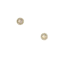 Liven Co – Moonstone and Diamond Halo Stud Earrings