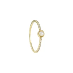 Liven Co. - Pearl with Pave Diamond Ring