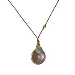Margaret Solow - Chocolate Moonstone and Rainbow Moonstone Necklace
