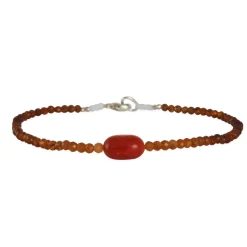 Margaret Solow – Hessonite & Coral Bracelet